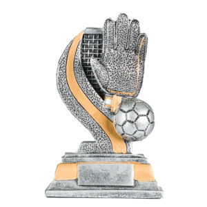 Q28/3 Keramik-Fußballpokal 34,5 cm in schwarz-gold inkl Gravur Fußball 